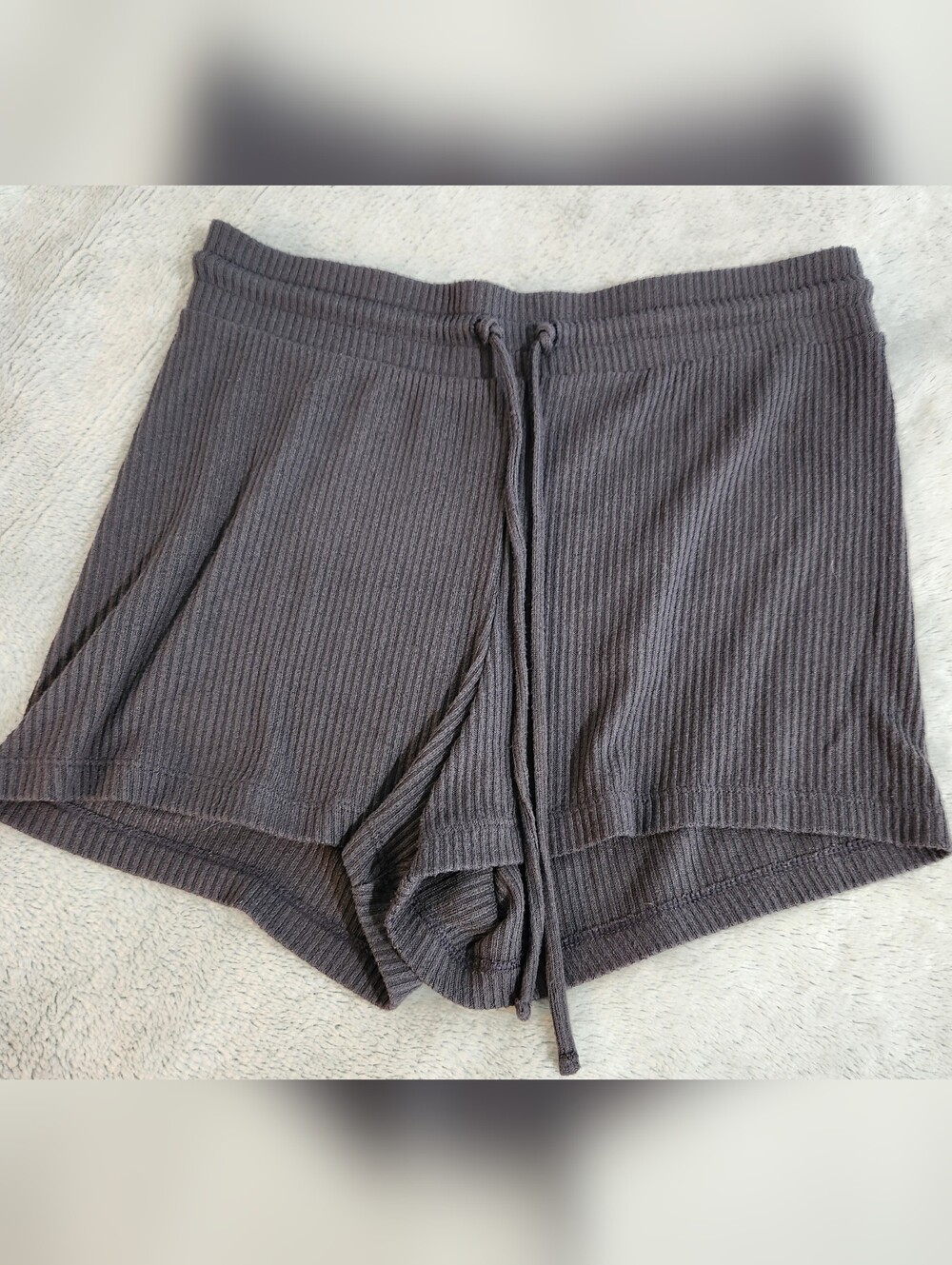 GAP Love Women's Ribbed Drawstring Shorts - Charcoal Gray